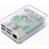Plastová krabička Multicomp s tlačidlom napájania pre Raspberry Pi 4 B, priehľadná