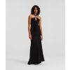 Karl Lagerfeld Silk Maxi Fan Dress čierna