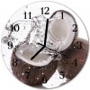 Nástenné sklenené hodiny Kokosové orechy fi 30 cm