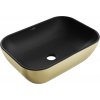 MEXEN - Rita umývadlo na dosku 45 x 32, čierna mat/zlatá vzor 21084577