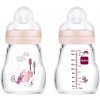 Mam Detská sklenená fľaša 170 ml Feel Good 0+ Ružová