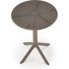 HALMAR Okrúhly stôl CALVO khaki, plast, priemer 60 cm