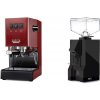Gaggia New Classic E24 BC, red + Eureka Mignon Silenzio, BL black
