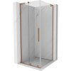 Mexen Velar L, sprchový kút s posuvnými dverami 90 x 90 cm, 8mm číre sklo, medená matná, 871-090-090-03-65