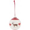 Vianočná ozdoba - guľa so sobom, ø 8 cm, Clayre & Eef