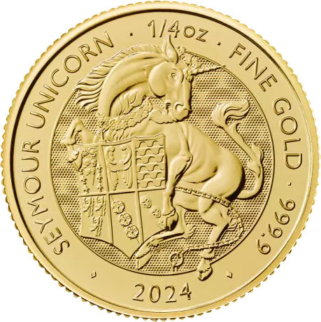 Royal Mint Zlatá minca Seymour Unicorn Tudor Beasts 1/4 oz