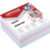 Poznámkový bloček kocka Office products nelepená mix farieb, 85x85x40 mm