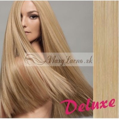 DELUXE prírodné blond Clip in vlasy na predĺženie 60-63 cm