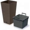 Prosperplast Plastový vkladací hrniec hnedý Furu Square 24 cm