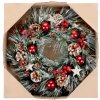 Veniec MagicHome Vianoce, prírodný, závesný, s čečinou a hviezdami, 39 cm
