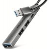AXAGON HUE-STA 4× USB ALU STRIP Hub, 1× USB-A 5 Gbps, 2× USB-A a 1× USB-C 480 Mbps, USB-A cable 12 c