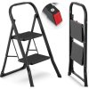Skladací oceľový rebrík, 150kg, 2 stupne, čierny Higher
