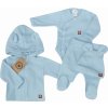 Z&Z Sada do pôrodnice 4D rebrovaná body polodupačky kabátik a čiapočka modrá