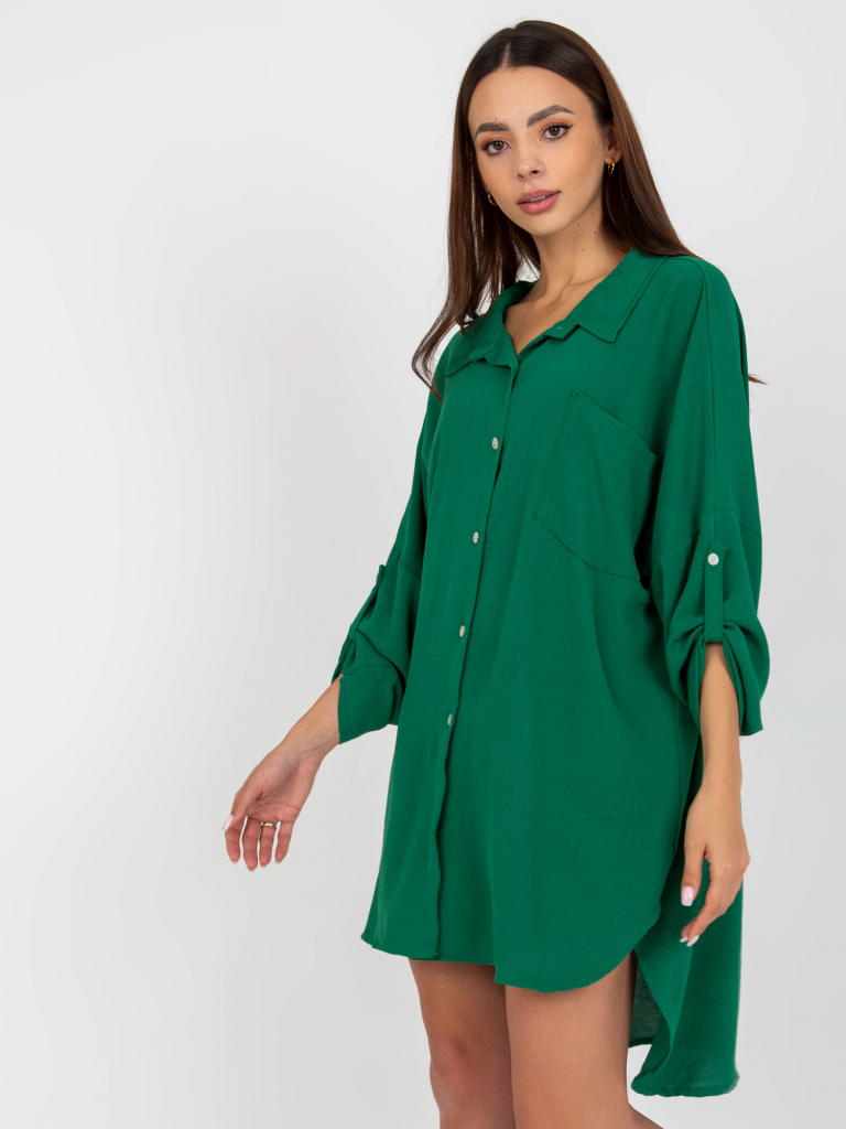 Asymetrické košeľové šaty s prestrihom DHJ-SK-13938.02P Dark Green od 36,99  € - Heureka.sk