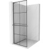 Mexen Kioto+ L sprchová stena s poličkou Walk-in 70 x 200 cm, čierny vzor, gun metal - 800-070-123-95-77
