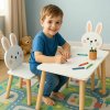 Detský drevený stôl Pepita so stoličkami - Bunny - bielo-hnedý Pepita