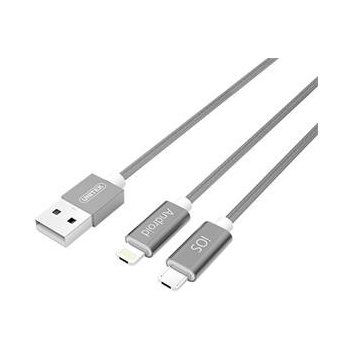 Unitek Y-C4023GY microUSB/ Lightning, šedý