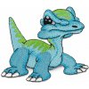 Nažehlovačka dinosaurus - modrá azúrová