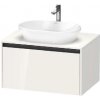 Duravit Ketho.2 - Umývadlová skrinka s výrezom, 46x80x55 cm, 1 zásuvka, lesklá biela K24885022220000