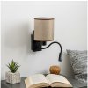 Brilagi | Brilagi - LED Nástenná lampa NUBILA 1xE27/25W/230V + LED/3W čierna/hnedá | BG1558P