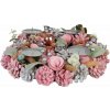 Veniec MagicHome Vianoce, adventný, ružový, 30 cm