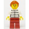 cty1275 Police - Jail Prisoner 50382 Prison Stripes, Female, Dark Red Legs, Scowl with Peach Lips, Orange Ponytail