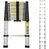 Jopassy teleskopický rebrík výsuvný rebrík skladací rebrík stabilný hliníkový rebrík 3,8 m strieborný bez háčikov