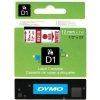DYMO páska D1 12mm x 7m, červená na bielej S0720550