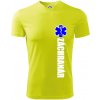 Nápis Záchranár + hviezda - Pánske tričko Fantasy športové - 2XL ( Neonová žltá )