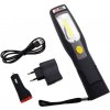 Lampa akumulátorová , 3W, COB LED. 400 Lumenov s kĺbovou základňou, PRO-TECHNIK