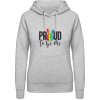 Dúhová mikina s Nápisom Proud to be me šedivá sivá