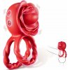 SuperLove Licking Tongue Vibrating Cock Ring Red