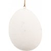 Clayre & Eef Biele antik plechové závesné vajíčko s kvietkami - 10*2*8 cm - Clayre & Eef