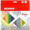Farebné ceruzky, sada, trojhranná, KORES 