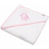 New Baby Detská froté osuška s výšivkou a kapuckou 80x80 biela sloník