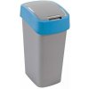 CURVER FLIP BIN 45L Odpadkový kôš 65,3 x 29,4 x 37,6 cm strieborná/modrá 02172-734