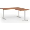 Kancelársky stôl PRIMO BETA L, 160x180 cm, biela podnož, čerešňa