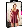 Cottelli Plus Size - Mini šaty v áčkovej farbe (bordová)