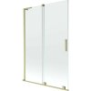 MEXEN/S - Velar L dvojkrídlová posuvná vaňová zástena 120 x 150, transparent, zlatá kartáčovaná 896-120-003-01-55