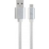 Gembird CCB-mUSB2B-AMBM-6-S Opletaný MicroUSB - USB 2.0, M/M, 1,8m, stříbrný