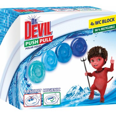 Dr. Devil Polar Aqua Push Pull WC blok bez košíka 4 x 20 g