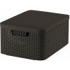 Tmavohnedý plastový úložný box s vekom 29x39x19 cm Style – Curver