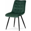 Autronic JEDÁLENSKÁ STOLIČKA - v zelenom zamate - 49 x 87 x 62 cm, textil + kov