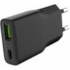 Univerzální USB nabíječka Natec RIBERA GaN SLIM, 20 W, 1X USB-A + 1X USB-C, Černá (NUC-2377)