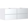 HANSGROHE Xevolos E závesná skrinka pre lakovanú dosku s 2 zápustnými umývadlami, 4 zásuvky PushOpen, 1370 x 550 x 555 mm, matná biela/metalická biela, 54196320
