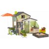 Domček Priateľov s komplet výbavou v prírodných farbách Friends House Evo Playhouse Life Smoby rozšíriteľný