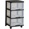 Curver Regál s 3 zásuvkami čierny 3x20l 06772-146