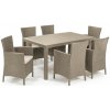 Súprava záhradného nábytku Meliowa so 6 sedadlami, farba cappuccino, pieskový vankúš