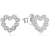 Agato Blyštivé strieborné náušnice Srdiečka AGT-E206PW