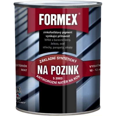 Barvy a laky Hostivař FORMEX S 2003 Farba na pozink 9 l 0110 šedá